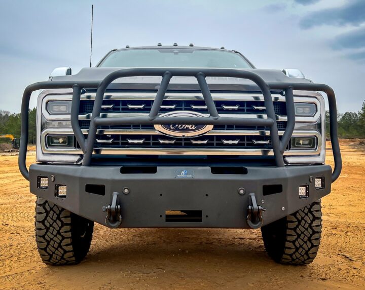 2023-2025 Ford F-250 - F550 Super Duty Front Winch Bumper with Full Brush Guard - No Mesh