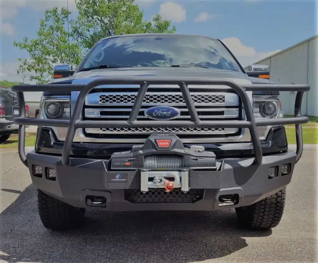 Truck with Hammerhead Armor full brush guard bumper