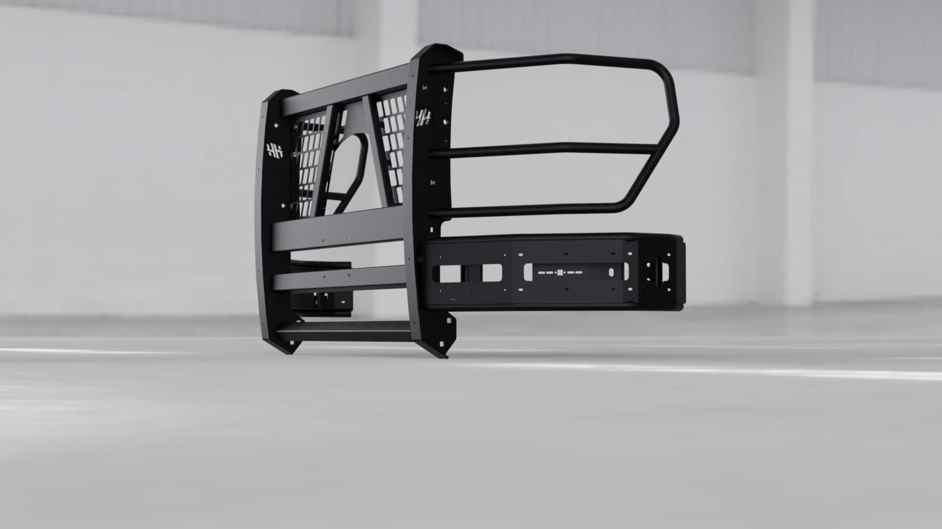 Level 5: 2022-2025 Chevrolet Silverado 1500 PPV/SSV Push Bar with Lower Impact Bars & Half Wings - Image 4